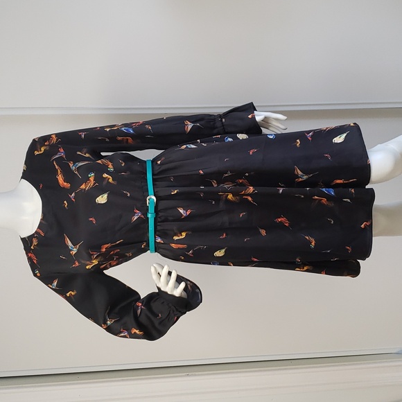 La Fee Maraboutee Bird print dress France ,Made in Italy Sz.EU 38/US 6 - Picture 1 of 11